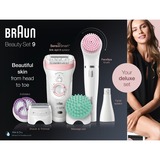 Braun Silk-épil 9 81683682 epilatore 40 pinzette Bianco, Rosa bianco/Oro rosè, Bianco, Rosa, 40 pinzette, Esfoliazione, LED, Germania, 1 SensoFoil