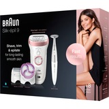 Braun Silk-épil 9 9/980 SensoSmart 40 pinzette Rose Gold, Bianco, Epilatore bianco/Oro rosè, Rose Gold, Bianco, 40 pinzette, Da Incasso, 2 h, 50 min
