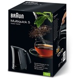 Braun WK 500 bollitore elettrico 1,6 L 3000 W Nero Nero, 1,6 L, 3000 W, Nero, Indicatore del livello dell'acqua, Filtro