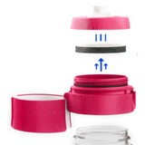 Brita Fill&Go Bottle Filtr Pink Bottiglia per filtrare l'acqua Rosa, Trasparente trasparente/Bacca, Bottiglia per filtrare l'acqua, Rosa, Trasparente