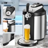 Clatronic BZ 3740 Bevande fredde Isolato, Erogatore di birra accaio/Nero, Bevande fredde, Isolato, Acciaio inossidabile, Pulsanti, Manopola, LED, 5 L