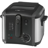 Clatronic FR 3649 Singolo 2,5 L 1600 W Nero, Friggitrice Nero/in acciaio inox, 2,5 L, 130 °C, 190 °C, Singolo, Nero, Pulsanti