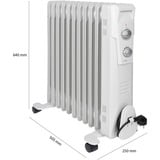 Clatronic RA 3737 Interno Bianco 2300 W Riscaldatore ambiente elettrico a olio, Radiatore bianco, Riscaldatore ambiente elettrico a olio, Olio, CE, Interno, Pavimento, Bianco