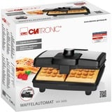 Clatronic WA 3606 2 waffle 800 W Nero, Acciaio inossidabile Nero/in acciaio inox, 1,45 kg, 800 W, 230 V, 50 Hz