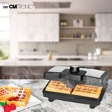 Clatronic WA 3606 2 waffle 800 W Nero, Acciaio inossidabile Nero/in acciaio inox, 1,45 kg, 800 W, 230 V, 50 Hz