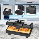 Clatronic WA 3606 2 waffle 800 W Nero, Acciaio inossidabile, Cialde Nero/in acciaio inox, 1,45 kg, 800 W, 230 V, 50 Hz
