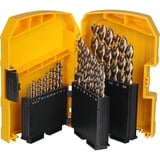 DEWALT CASSETTA Set di punte per trapano 29 pezzo(i), Drill bit set oro, Trapano, Set di punte per trapano, Acciaio in lega, High-Speed Steel (HSS), 29 pezzo(i), 1, 1.5, 2, 2.5, 3, 3.2, 3.3, 3.5, 4, 4.2, 4.5, 4.8, 5, 5.5, 6, 6.5, 7, 7.5, 8, 8.5, 9, 9.5, 10,...