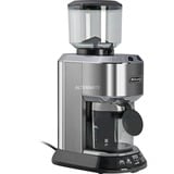 DeLonghi Dedica Argento, Coffee Mill argento/Nero, Macinacaffè elettrico, 350 g, Macinino conico, Acciaio inox, LCD, Argento