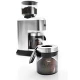 DeLonghi Dedica Argento, Coffee Mill argento/Nero, Macinacaffè elettrico, 350 g, Macinino conico, Acciaio inox, LCD, Argento