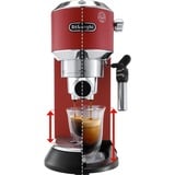 DeLonghi Dedica Style Dedica EC685.R Macchina da Caffè Manuale Espresso e Cappuccino, Compatibile con Polvere o Cialde E.S.E., Spegnimento Automatico, Serbatoio Estraibile 1.1L, 1450W, 15bar, Rosso, Macchina per espresso rosso, Compatibile con Polvere o Cialde E.S.E., Spegnimento Automatico, Serbatoio Estraibile 1.1L, 1450W, 15bar, Rosso, Macchina per espresso, 1,1 L, Cialde caffè, Caffè macinato, 1300 W, Nero, Rosso, Argento