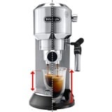 DeLonghi Dedica Style Dedica - Macchina da Caffè Manuale Espresso e Cappuccino, Polvere e Cialde ESE,1.1L, Argento (EC685.M), Macchina per espresso argento, Polvere e Cialde ESE,1.1L, Argento (EC685.M), Macchina per espresso, 1,1 L, Cialde caffè, Caffè macinato, 1300 W, Nero, Metallico, Argento