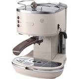 DeLonghi Icona Vintage ECOV 311.BG Semi-automatica Macchina per espresso 1,4 L beige/argento lucido, Macchina per espresso, 1,4 L, Caffè macinato, 1100 W, Bianco