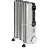 DeLonghi Radia S TRRS0920 Interno Bianco 2000 W Riscaldatore ambiente elettrico a olio, Radiatore grigio, Riscaldatore ambiente elettrico a olio, Olio, 1,4 m, Interno, Pavimento, Bianco