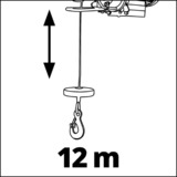 EINHELL TC-EH 250 500 W 12 m 125 kg rosso, Fune di sollevamento a filo, 12 m, 125 kg, 250 kg, 11,5 m, 5,7 m