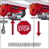 EINHELL TC-EH 250 500 W 12 m 125 kg, Argano rosso, Fune di sollevamento a filo, 12 m, 125 kg, 250 kg, 11,5 m, 5,7 m