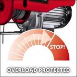 EINHELL TC-EH 500 1000 W 500 kg 230 V, Argano rosso, 500 kg, 11,5 m, 5,7 m, 5,7 m/min, 11,5 m/min, 1000 W