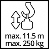 EINHELL TC-EH 500 1000 W 500 kg 230 V, Argano rosso, 500 kg, 11,5 m, 5,7 m, 5,7 m/min, 11,5 m/min, 1000 W
