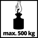 EINHELL TC-EH 500 1000 W 500 kg 230 V, Argano rosso, 500 kg, 11,5 m, 5,7 m, 5,7 m/min, 11,5 m/min, 1000 W