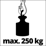 Einhell TC-EH 250 500 W 12 m 125 kg rosso, Fune di sollevamento a filo, 12 m, 125 kg, 250 kg, 11,5 m, 5,7 m