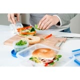 Emsa 508566 recipiente per cibo Rettangolare Set Trasparente 3 pz, Casella trasparente/Blu, Set, Rettangolare, Trasparente, Elastomero Termoplastico (TPE), Germania, 167 mm