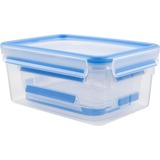 Emsa CLIP & CLOSE Rettangolare Scatola Blu, Trasparente 3 pz, Casella trasparente/Blu, Scatola, Rettangolare, Blu, Trasparente, Elastomero Termoplastico (TPE), Germania, 3 pz
