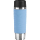 Emsa Waves Grande 500 ml Nero, Blu, Acciaio inossidabile Acciaio inossidabile celeste, Nero, Blu, Acciaio inossidabile, Silicone, Acciaio inossidabile, Acciaio inossidabile, Polipropilene (PP), 4 h, 8 h