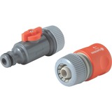 GARDENA 1989-20 raccordo e adattatore per tubo Arancione, Grigio 2 pz, Raccordo portagomma grigio/Orange, Arancione, Grigio