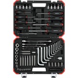 GEDORE Set di utensili per viti esagonali rosso, 1/4" + 1/2", 75 pezzi, Set di strumenti rosso/Nero