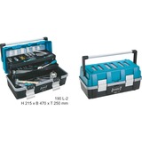 Hazet 190L-2 Cassetta degli attrezzi Plastica Nero, Blu, Cassetta portautensili blu/Nero, Cassetta degli attrezzi, Plastica, Nero, Blu, Cardine, 250 mm, 470 mm