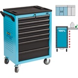 Hazet Assistent 178N-7 Acciaio Nero, Blu, Carrelli per attrezzi blu/Nero, 7 ripiani, Acciaio, Nero, Blu, 20 kg, 4 ruota(e), 498 mm