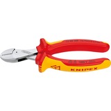 KNIPEX X-Cut Pinze da taglio diagonale, Pinze di taglio giallo, Pinze da taglio diagonale, Acciaio al cromo vanadio, Plastica, Rosso/Arancione, 16 cm, 175 g
