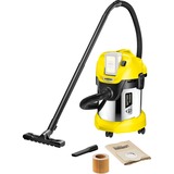 Kärcher WD 3 Battery Premium 17 L Aspiratore a cilindro Secco e bagnato 300 W Sacchetto per la polvere, Aspira bagnato / asciutto giallo/Nero, 300 W, Aspiratore a cilindro, Secco e bagnato, Sacchetto per la polvere, 17 L, Filtro