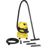 Kärcher WD 3 P Aspiratore 17L 1400W Nero, Giallo, Aspira bagnato / asciutto