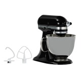 KitchenAid 5KSM125EOB robot da cucina 300 W 4,8 L Nero Nero, 4,8 L, Nero, 220 Giri/min, 1,454 m, 50 - 60 Hz, Acciaio inossidabile