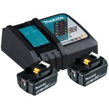 Makita 197570-9 batteria e caricabatteria per utensili elettrici Set batteria e caricabatterie Nero, Set batteria e caricabatterie, Ioni di Litio, 5 Ah, 18 V, Makita, Nero, Blu