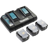 Makita 198458-6 batteria e caricabatteria per utensili elettrici Set batteria e caricabatterie Nero, Set batteria e caricabatterie, Ioni di Litio, 5 Ah, 18 V, Makita, 3 pezzo(i)