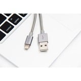 Nevox 1528 cavo Lightning 1 m Argento argento/grigio, 1 m, Lightning, USB A, Argento, Dritto, Dritto
