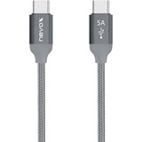 Nevox 1653 cavo USB 1 m USB 2.0 USB C Grigio, Argento grigio, 1 m, USB C, USB C, USB 2.0, 480 Mbit/s, Grigio, Argento