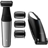 Philips BODYGROOM Series 5000 BG5020/15 Bodygroom utilizzabile sotto la doccia argento/Nero, Non richiede manutenzione (non necessita di lubrificazione), Batteria, Nero, Grigio