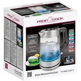 ProfiCook Bollitore d'acqua in vetro PC-WKS 1190 G Inox/Nero