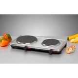 Rommelsbacher AK 3099/E piano cottura Acciaio inossidabile Superficie piana, Piastra riscaldante accaio/Nero, Acciaio inossidabile, Superficie piana, 1500 W, 1500 W, 230 V, 480 mm
