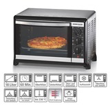 Rommelsbacher BG 1055/E 18L Nero, Acciaio inossidabile forno  argento/Nero, 18 L, Nero, Acciaio inossidabile, Manopola, Acciaio inossidabile, 3 ripiani, 60 min, Vendita al dettaglio