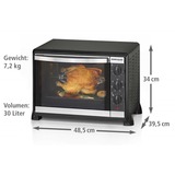 Rommelsbacher BG 1550 Forno elettrico 30 L Nero, Mini forno Nero, Forno elettrico, 30 L, 80 - 230 °C, Nero, Manopola, Meccanico, Vendita al dettaglio