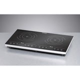 Rommelsbacher CT 3410/IN piano cottura Nero, Bianco Superficie piana A induzione 2 Fornello(i), Piastra riscaldante Nero/Argento, Nero, Bianco, Superficie piana, A induzione, Vetro-ceramica, 2 Fornello(i), 1400 W
