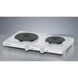 Rommelsbacher THL 2597 piano cottura Bianco Superficie piana 2 Fornello(i), Piastra riscaldante bianco, Bianco, Superficie piana, 2 Fornello(i), 1000 W, 1500 W, 230 V