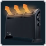 Rowenta Convector Vectissimo II CO3035 TERMOCONVETTORE VECTISSIMO II, Livello convettore Nero, Stufa elettrica a convezione, 1,2 m, IP20, Interno, Pavimento, Nero