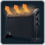Rowenta Convector Vectissimo II TERMOCONVETTORE VECTISSIMO II, Livello convettore Nero, Stufa elettrica a convezione, Cina, 1,2 m, IP20, Interno, Pavimento