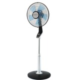 Rowenta Turbo Silence Extreme A Piantana, Ventilatore argento/Nero, Ventilatore domestico con pale, Nero, Blu, Argento, Pavimento, 38 dB, 40 cm, 4800 m³/h