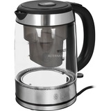 Russell Hobbs Clarity bollitore elettrico 1,5 L 2200 W Acciaio inossidabile, Trasparente accaio/Nero, 1,5 L, 2200 W, Acciaio inossidabile, Trasparente, Vetro, Acciaio inossidabile, Indicatore del livello dell'acqua, Arresto di sicurezza contro il surriscaldamento