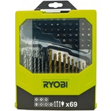 Ryobi Scatola di punte e trapani RAK69MIX, 69 pezzi, Trapano & Set di bit verde/Nero
